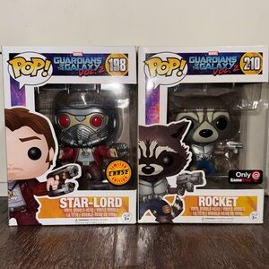 Rocket Racoon and CHASE Star-Lord Funko Pops